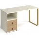 Cairo Straight Desk with Brass Leg and Integrated Drawers